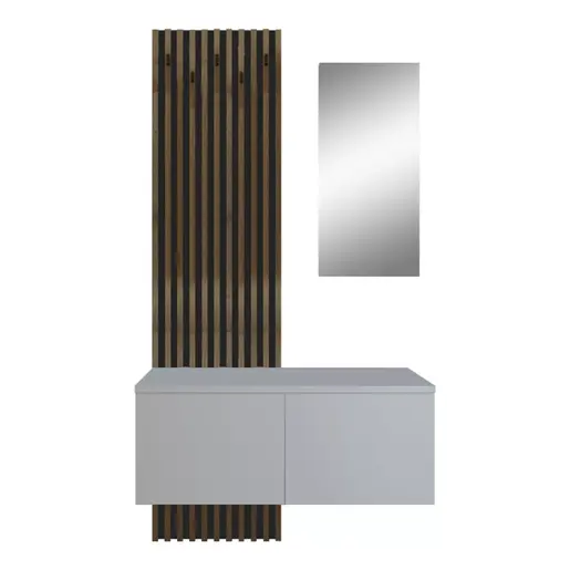 192-000034 Мебел за претсобје ARIKA во бела-сонома боја 100×37×199.5 cm