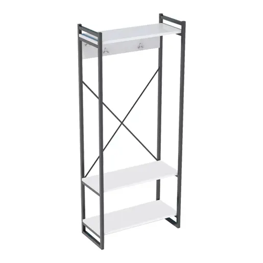 120-000469 Мебел за претсобје со закачалка BAKER во бела боја 90×34×180 cm