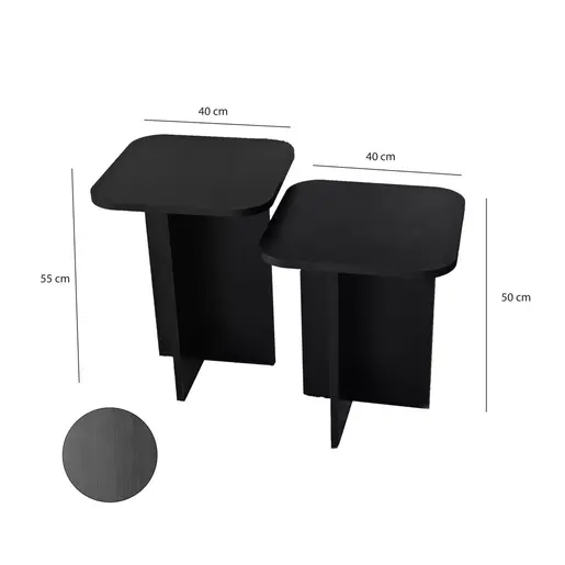 552NOS1482 Помошна масичка Blues Set - Black