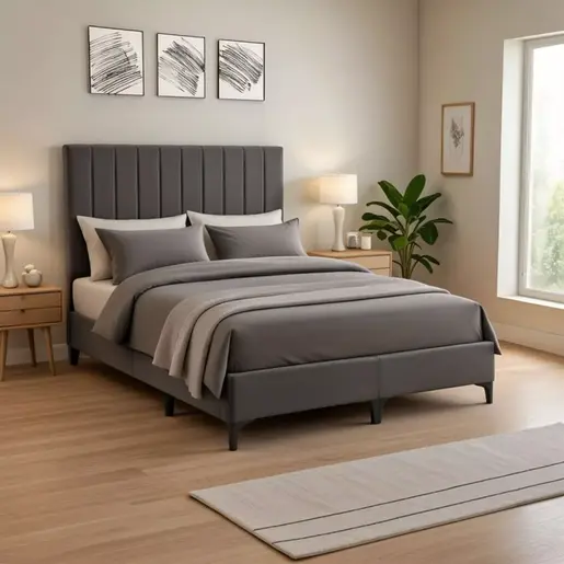 323-000018 Moega Тапациран кревет во антрацит нијанса 160x200cm