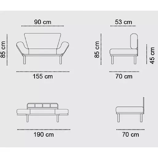 859FTN1218 Софа ORIONIS сива