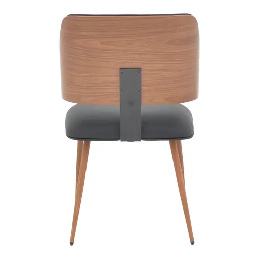 332-000002 Стол Ubane црна метални ногарки од орев 53x62.5x85cm