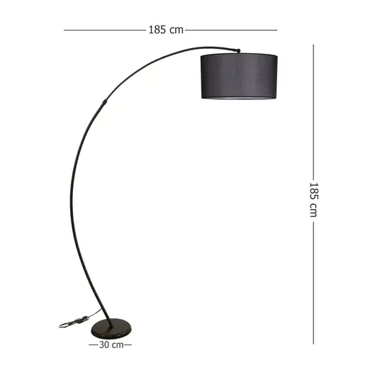 534LUN4240 Подна ламба Mısra Siyah Lambader Silindir Hasır Siyah Abajurlu