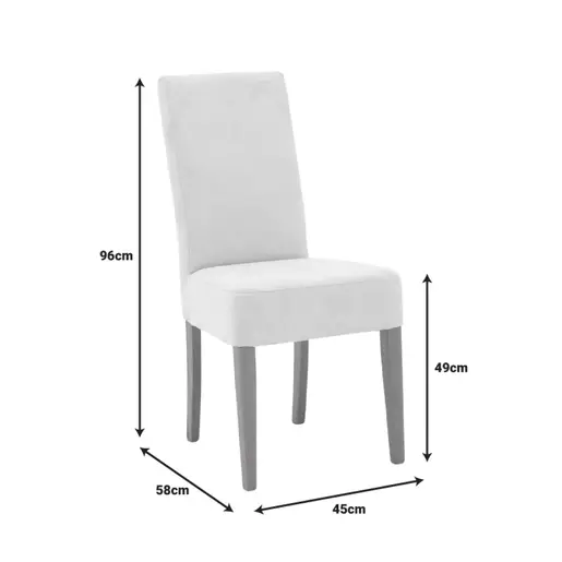 047-000059 Стол Ditta со сиво-бежова ткаенина - дрвени орев ногарки