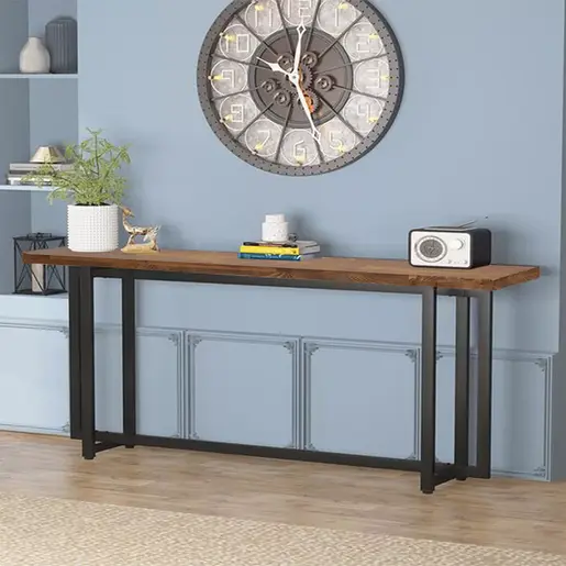 197-000032 Конзола коцка цврсто борова дрво орев-црна 150x30x90см