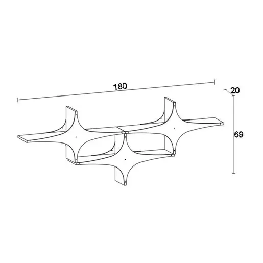 775DCM1834 Ѕидна полица Susen 3 - Black