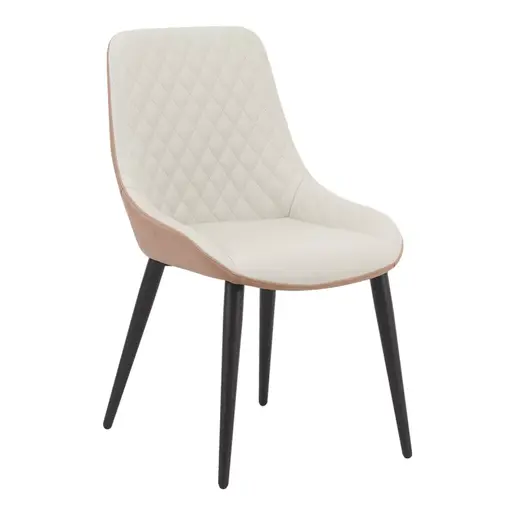 360-000001 Стол Komme беж-кафеава со црни метални ногарки 49x57x84cm