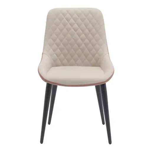 360-000001 Стол Komme беж-кафеава со црни метални ногарки 49x57x84cm