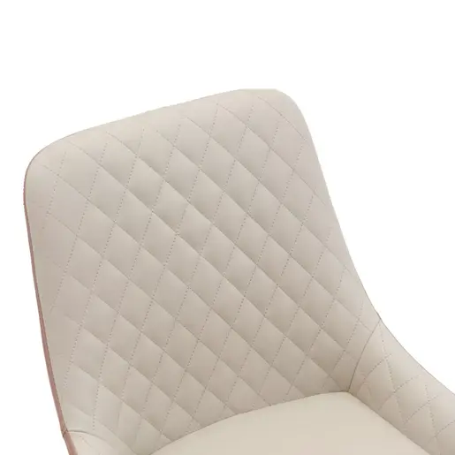 360-000001 Стол Komme беж-кафеава со црни метални ногарки 49x57x84cm