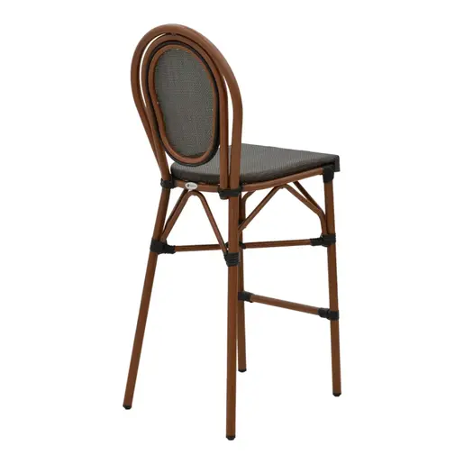 289-000011 Барски Стол Dezyan кафен алуминиум-сив текстил 41.5x53.5x116см