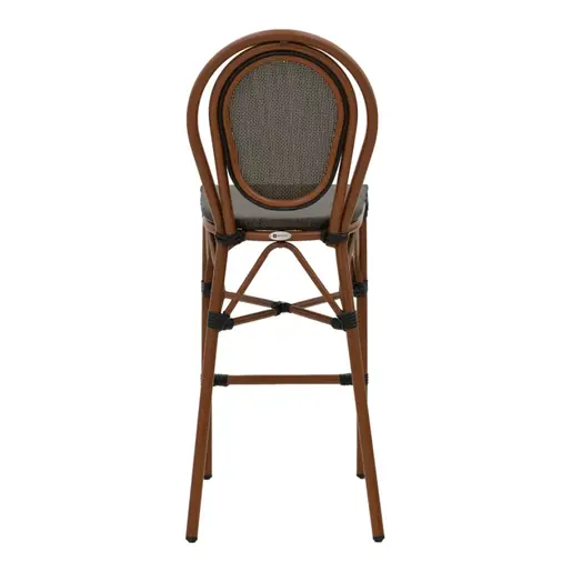 289-000011 Барски Стол Dezyan кафен алуминиум-сив текстил 41.5x53.5x116см