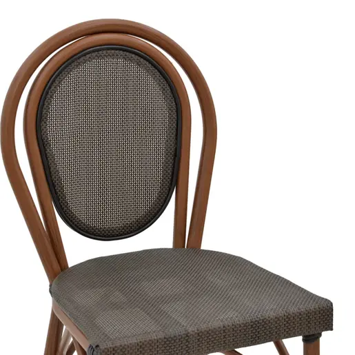 289-000011 Барски Стол Dezyan кафен алуминиум-сив текстил 41.5x53.5x116см