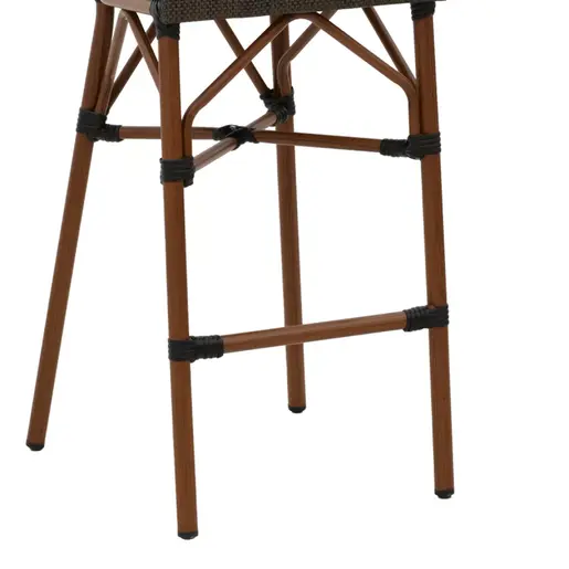 289-000011 Барски Стол Dezyan кафен алуминиум-сив текстил 41.5x53.5x116см