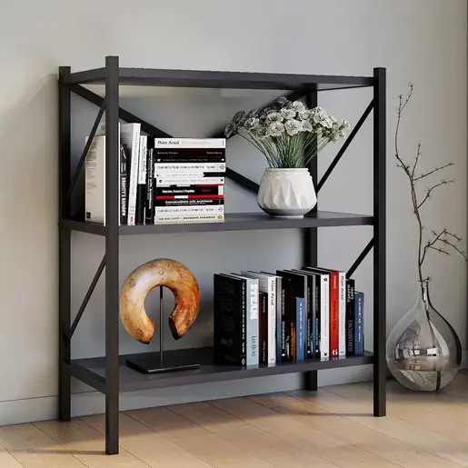 MK15-05-08 Полица со метална конструкција ЛОГАН Антрацит