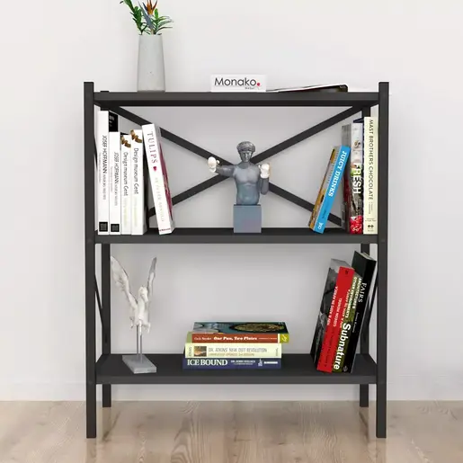 MK15-05-08 Полица со метална конструкција ЛОГАН Антрацит