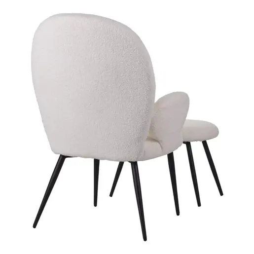 096-000044 Фотеља со табуретка Velora Бела