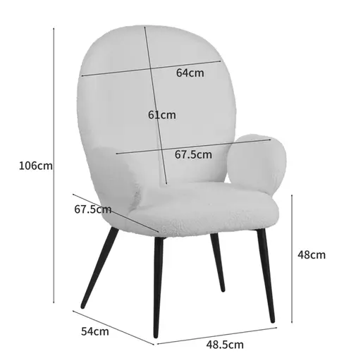 096-000044 Фотеља со табуретка Velora Бела