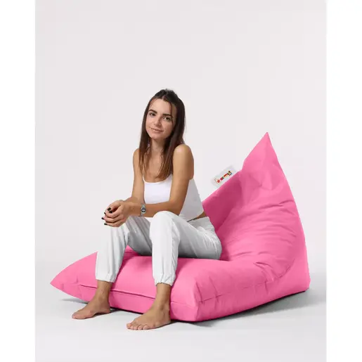 248FRN1196 Bean Bag Pyramid Big Bed Pouf - Pink