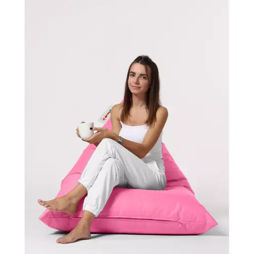 248FRN1196 Bean Bag Pyramid Big Bed Pouf - Pink