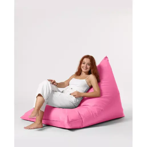 248FRN1196 Bean Bag Pyramid Big Bed Pouf - Pink