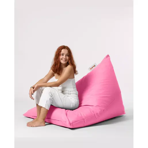 248FRN1196 Bean Bag Pyramid Big Bed Pouf - Pink