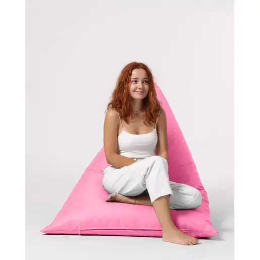 248FRN1196 Bean Bag Pyramid Big Bed Pouf - Pink