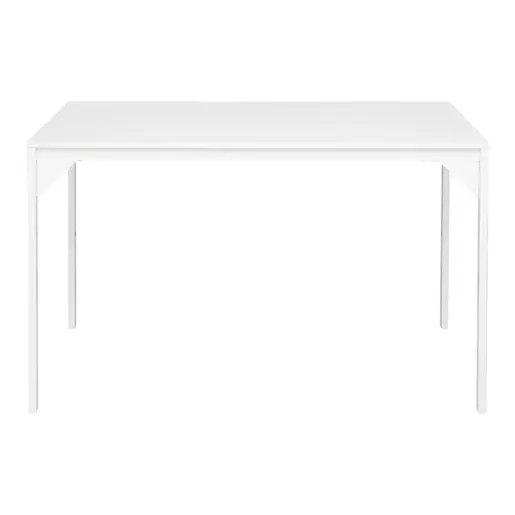 225-000055 Маса од меламин Chan во бела нијанса и бела метална нога 120x75x75cm