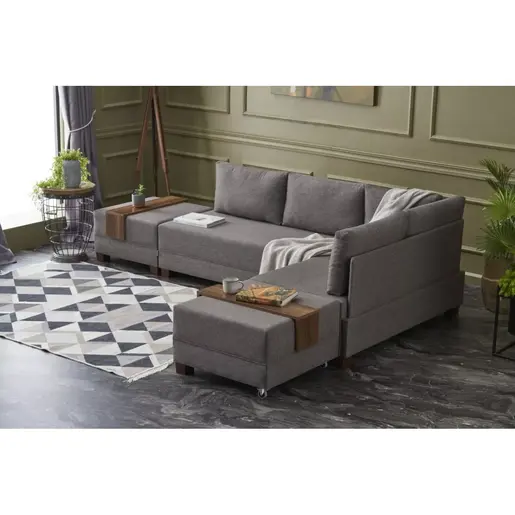 825BLC1004 Софа Fly Corner Sofa Bed Right- Brown