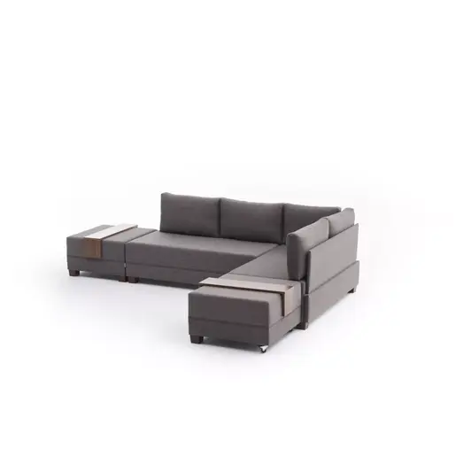 825BLC1004 Софа Fly Corner Sofa Bed Right- Brown