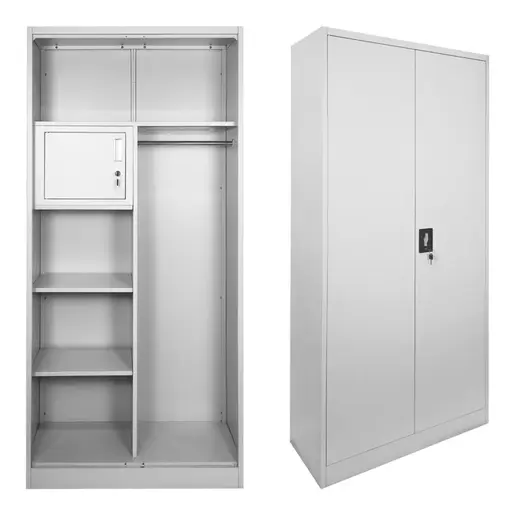 378-000004 Zogi метален шкаф со преграда светло сив