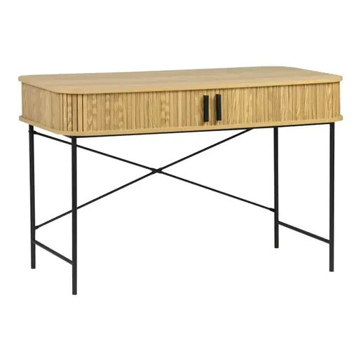 260-000024 Конзола Scandi MDF/Метал во природна боја со црни метални нозе 120x60x76.5cm