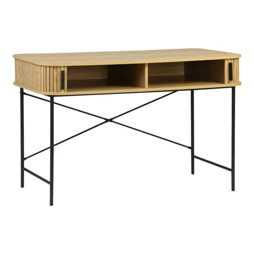 260-000024 Конзола Scandi MDF/Метал во природна боја со црни метални нозе 120x60x76.5cm