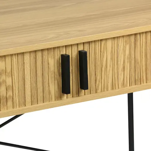 260-000024 Конзола Scandi MDF/Метал во природна боја со црни метални нозе 120x60x76.5cm