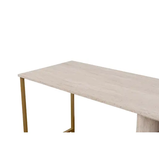 241NRD1107 Биро Twin Study Desk - Travertine, Gold