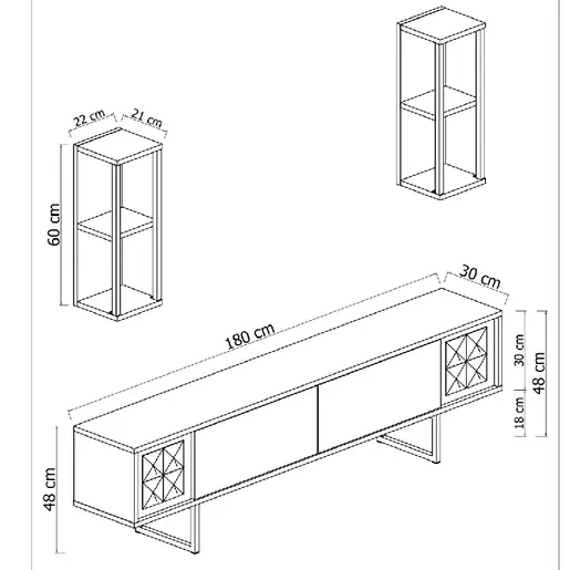 618BLY1141 ТВ комода Бристол црна