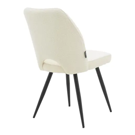 029-000211 Renish стол bouclé ecru-металик црни ногарки 61x47x91.5cm