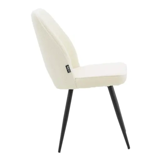 029-000211 Renish стол bouclé ecru-металик црни ногарки 61x47x91.5cm