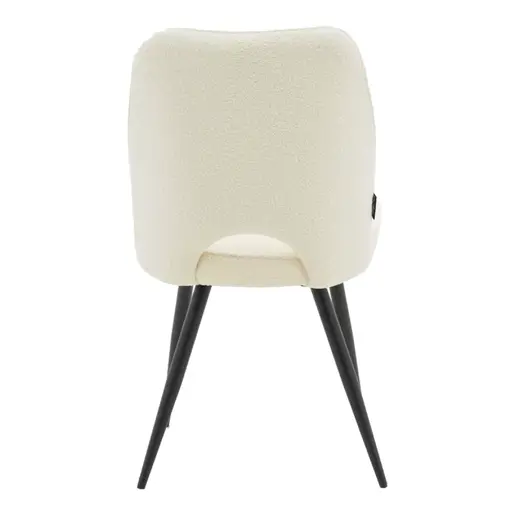 029-000211 Renish стол bouclé ecru-металик црни ногарки 61x47x91.5cm