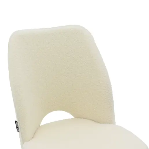 029-000211 Renish стол bouclé ecru-металик црни ногарки 61x47x91.5cm