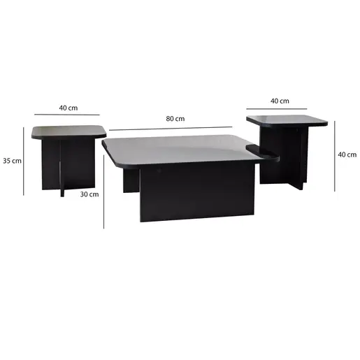 552NOS1479 Клуб маса Jazz - Black, Fume