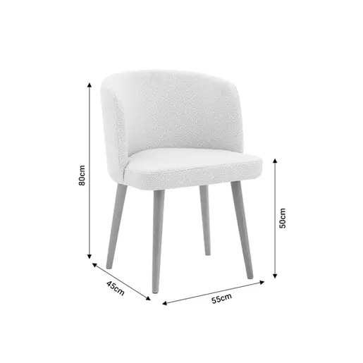 190-000055 Стол Sirbet антрацит теди ткаенина-црн метал 55x45x80cm