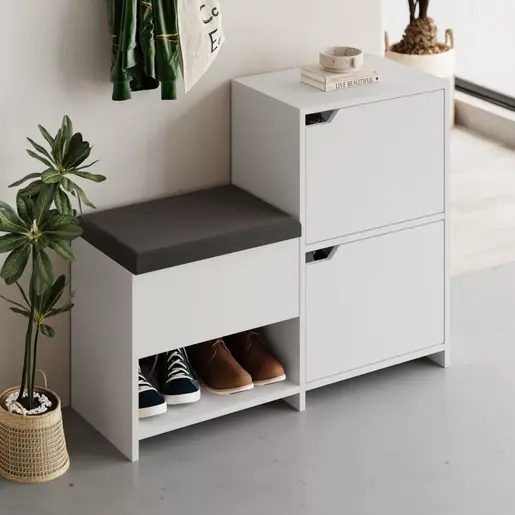 855DTE5168 Плакар за претсобје Haven Shoe Bench - White