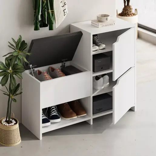 855DTE5168 Плакар за претсобје Haven Shoe Bench - White