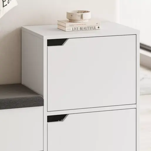 855DTE5168 Плакар за претсобје Haven Shoe Bench - White