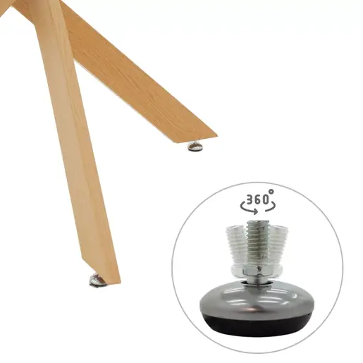 292-000061 Antoro маса со стакло и метални ногарки во природна нијанса D80x75cm