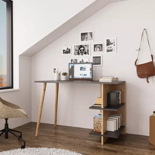 197-000274 Биро  Volet oak-anthracite 114x56x76cm