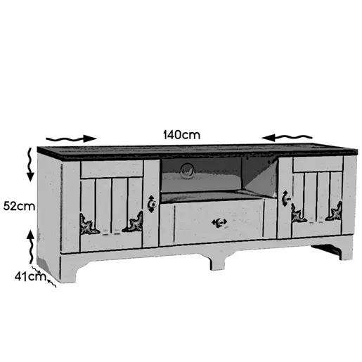 801CMY3008 ТВ Комода Gazel 140 - White, Brown