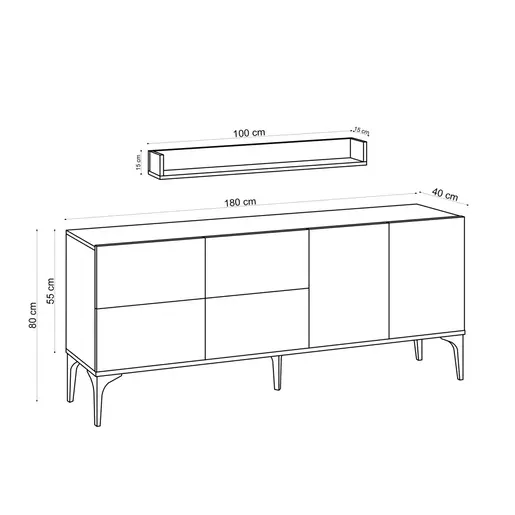 793ELG1814 Комода Stella - Travertine