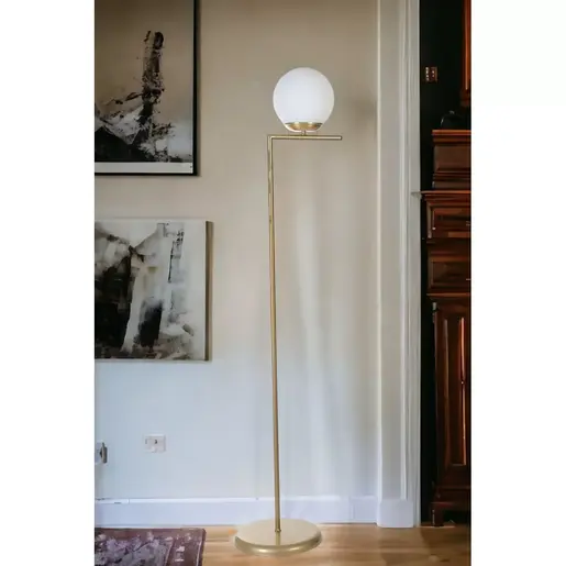 534LUN4529 Подна ламба Araz Eskitme Beyaz Camlı Lambader