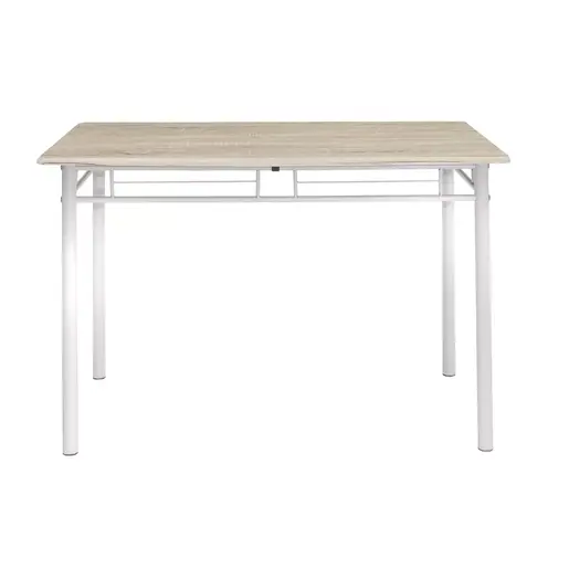 072-000001 Трпезариски сет Roza 5 парчиња боја сонома - ногарки бел гланц 120x70x75см